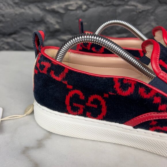 GUCCI Web GG Low Sneakers Black Velour 7.5 G or 8 US 41.5 EUR - Picture 6 of 16